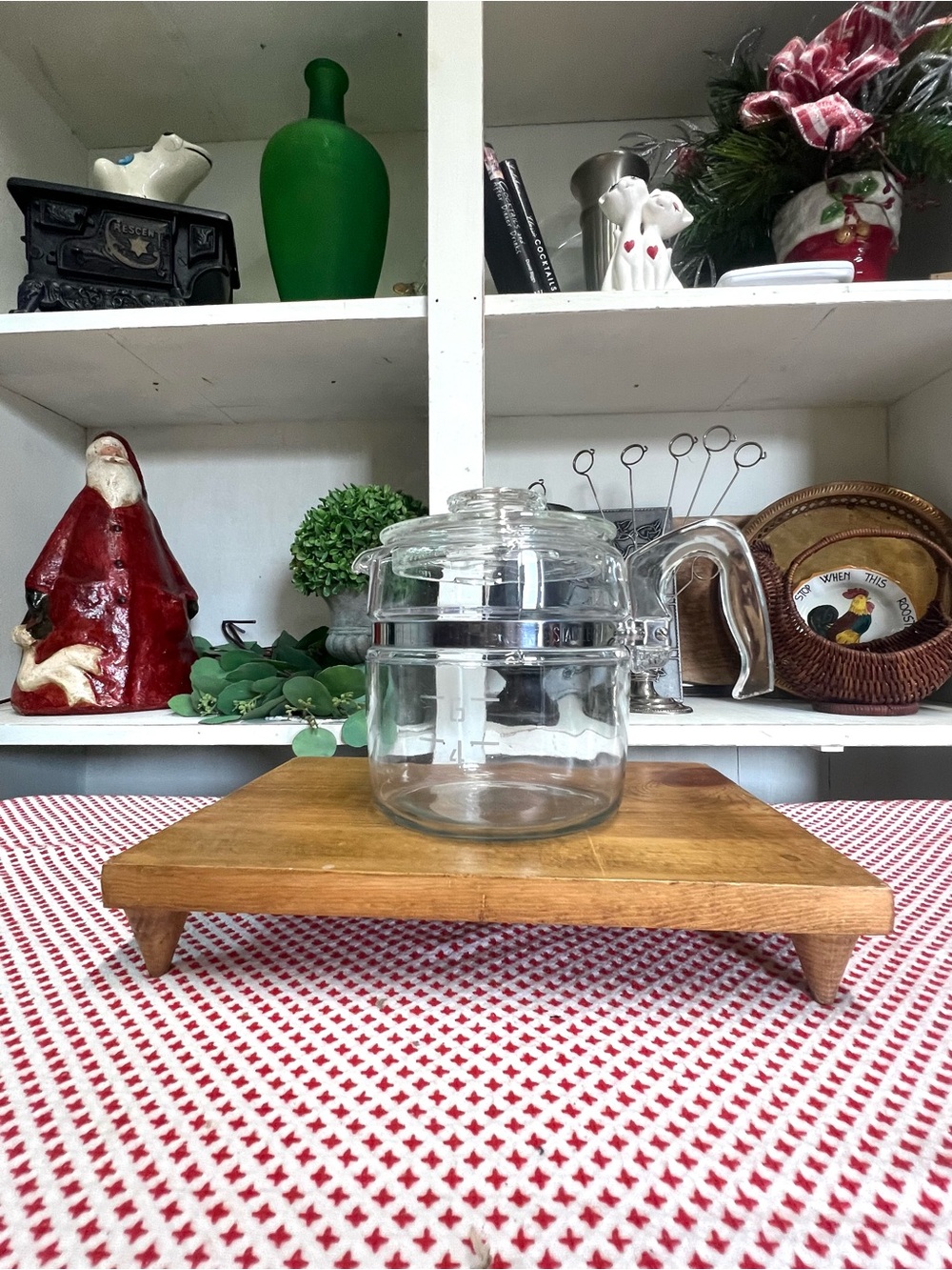 Vintage Pyrex flame ware coffee pot glass 6 cup 7756 pot and lid only